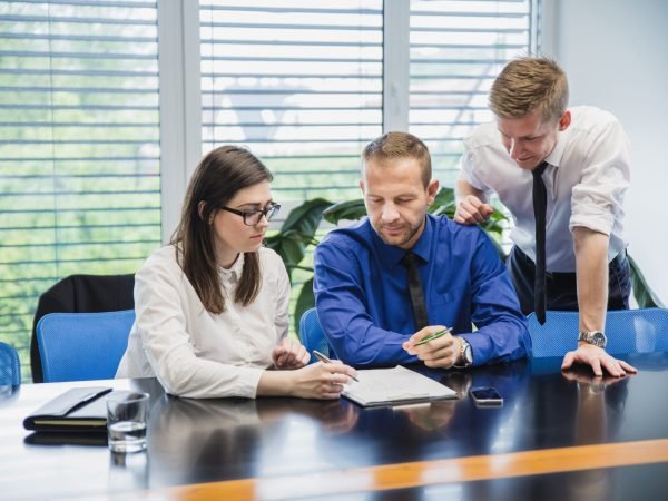 coworkers-brainstorming-office